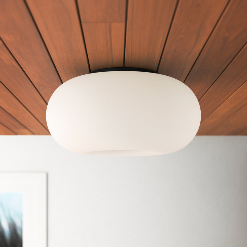 Bedina Glass Semi Flush Mount, 8.06" H x 14.69" W x 14.69" D