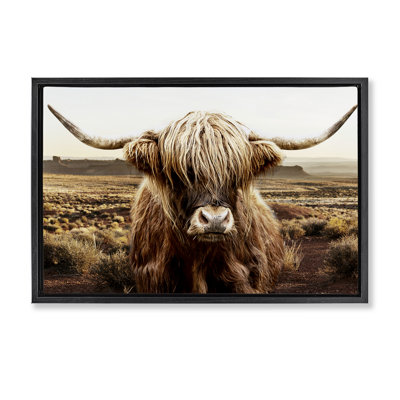 Rugged Vegetation Cattle Portrait Floating Frame, design by CAD Designs