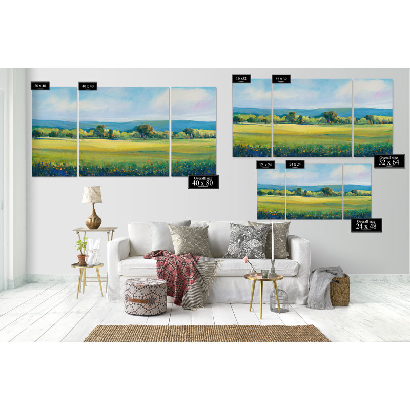 Une impression à multiples images sur toile tendue, un meuble de qualité supérieure en nuage, H 32 po x l 64 po x P 1,5 po