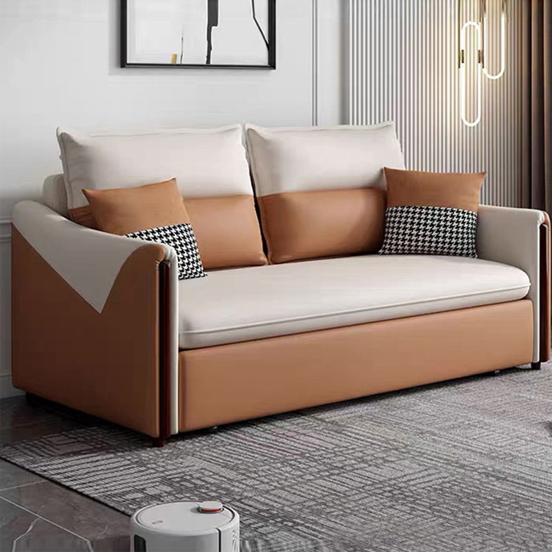 Orange Polyester Modular Sofabed cushion couch, 29.53"H*57.09"L*31.5"W