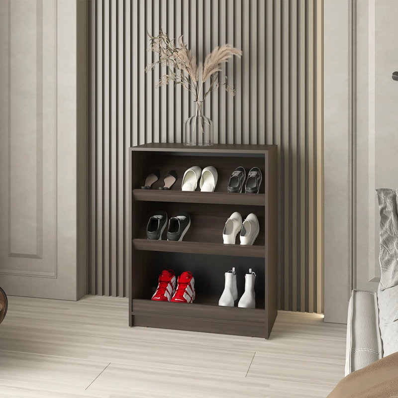 Oatman Shoe Rack With Open Storage, Brown