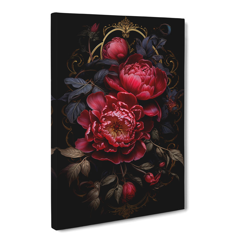Peony Flower Gothic - Wrapped Canvas, 60cm H x 40cm W x 3cm D