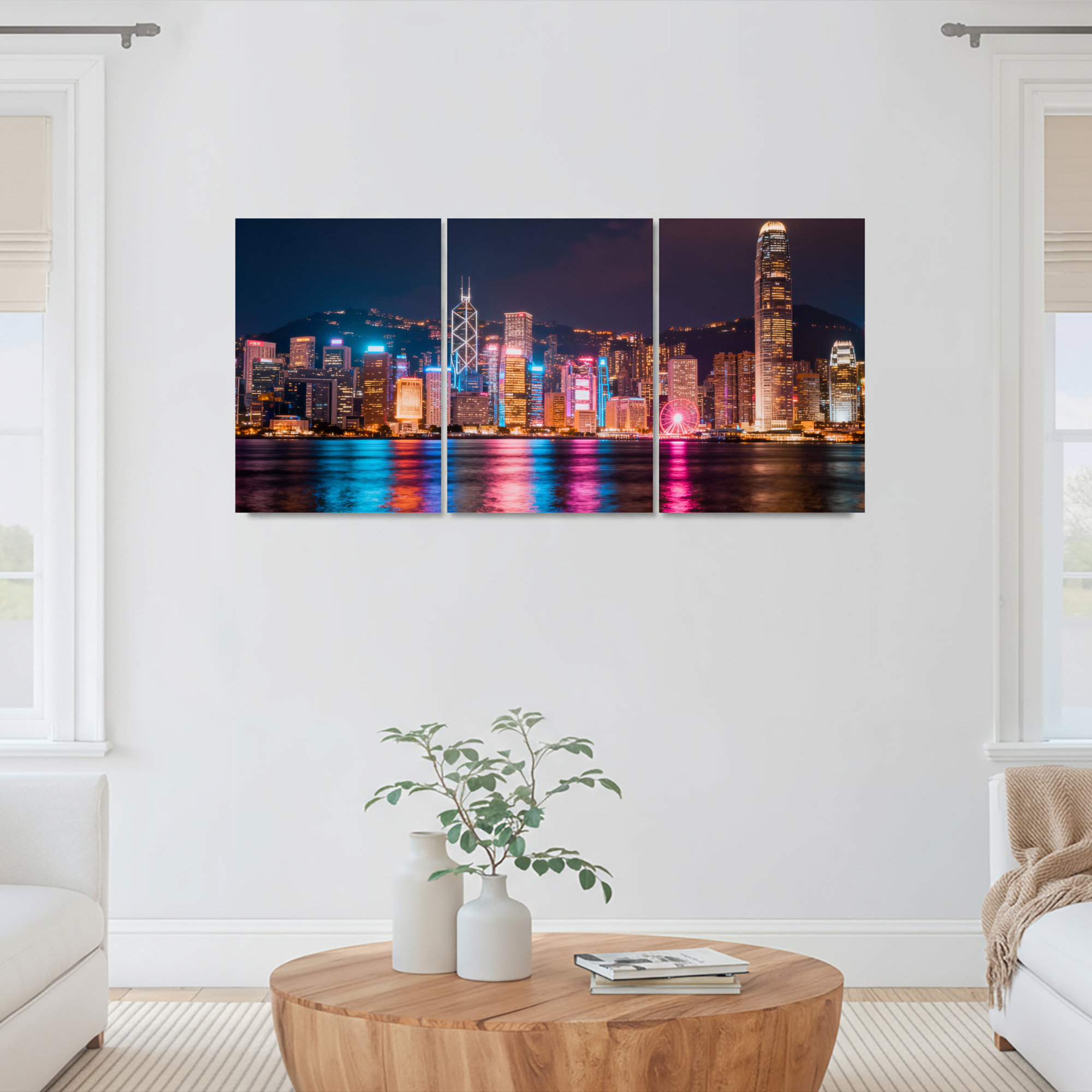 Red Barrel Studio Hong Kong Cityscape Night View Canvas Wrapped Wall ...