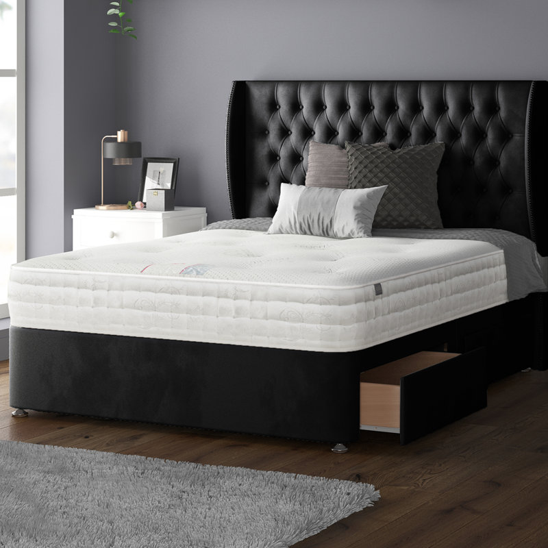 Mandalay Bed, Kingsize, Black, 4 Drawers