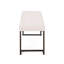 Banc rembourré à boutons beige et bronze, pièce intérieure moderne, structure ouverte, lignes droites, pieds à finition lisse, pi-974709121