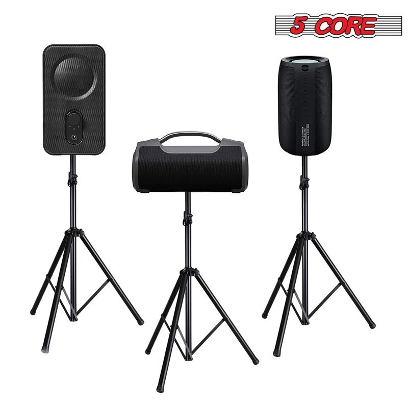 Adjustable Black Heavy Duty Speaker Stands with Carry Bag