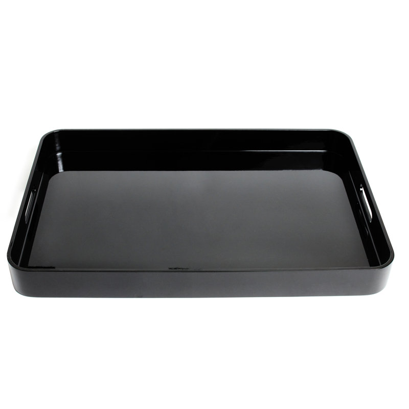 Plateau laqué - noir - grand, Noir, H 2 po x l 24 po x P 12 po