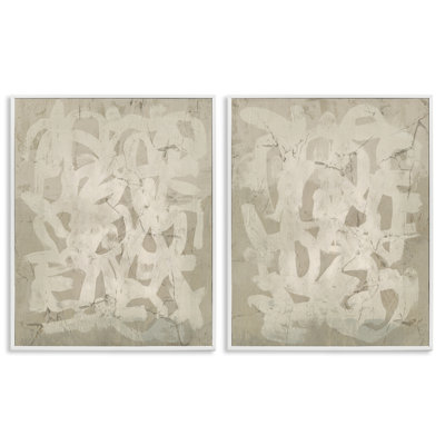 «Beige Neutral Brutalist Style 2 PC», art de la giclée encadrée par June Erica Vess