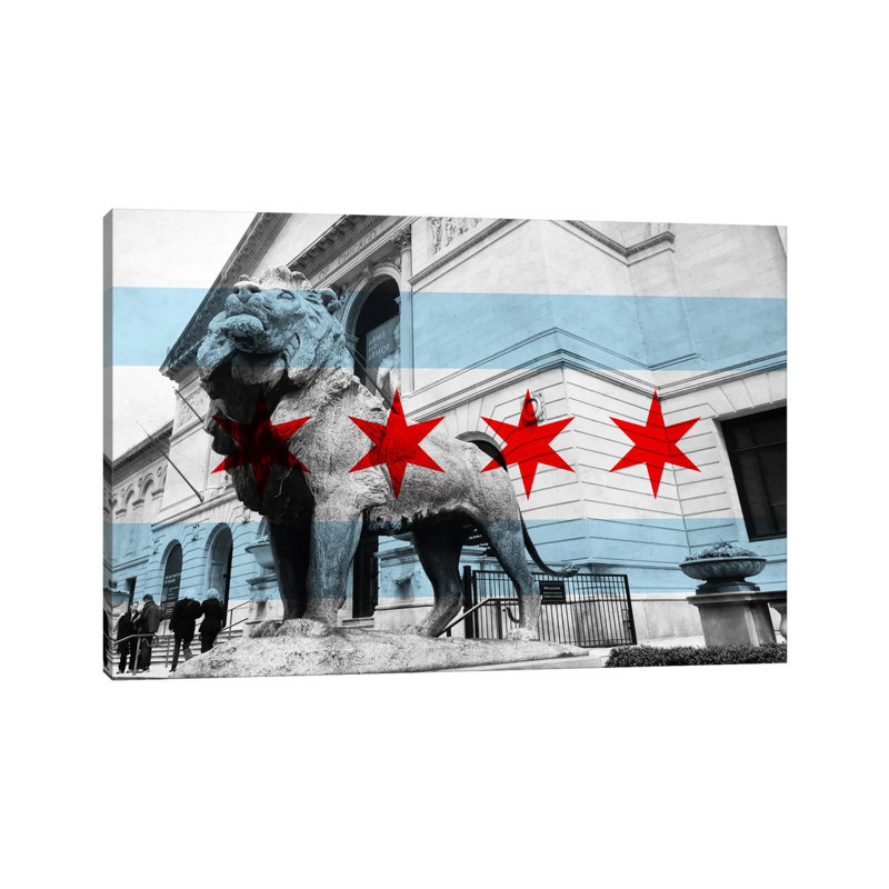 Chicago FlagArt Institute Of Chicago - Wrapped Canvas Print, 66.04 cm H x 45.72 cm W x 1.91 cm D