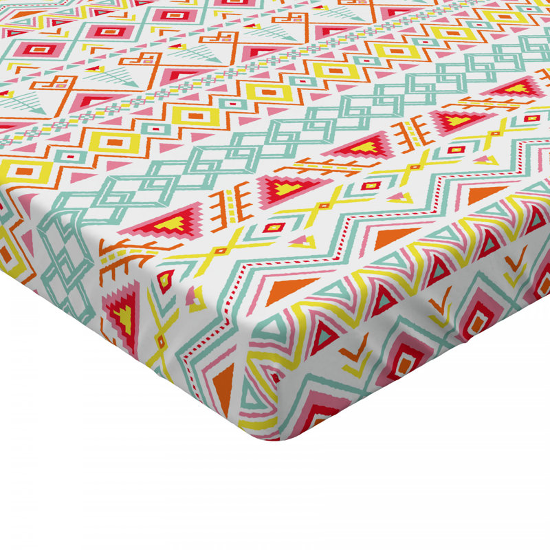 Microfiber Floral Fitted Sheet, Twin XL Fitted Sheet, Red/Yellow/White