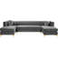 Canapé et méridienne modulaire en velours large de 132 po Graham-797775311