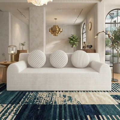 Canapé 71 po, canapé modulaire avec mousse à mémoire de forme profonde, petit canapé confortable pour les petits espaces, canapé avec fauteuil rond, canapé pour salon, chambre à coucher, appartement, sans assemblage, vert