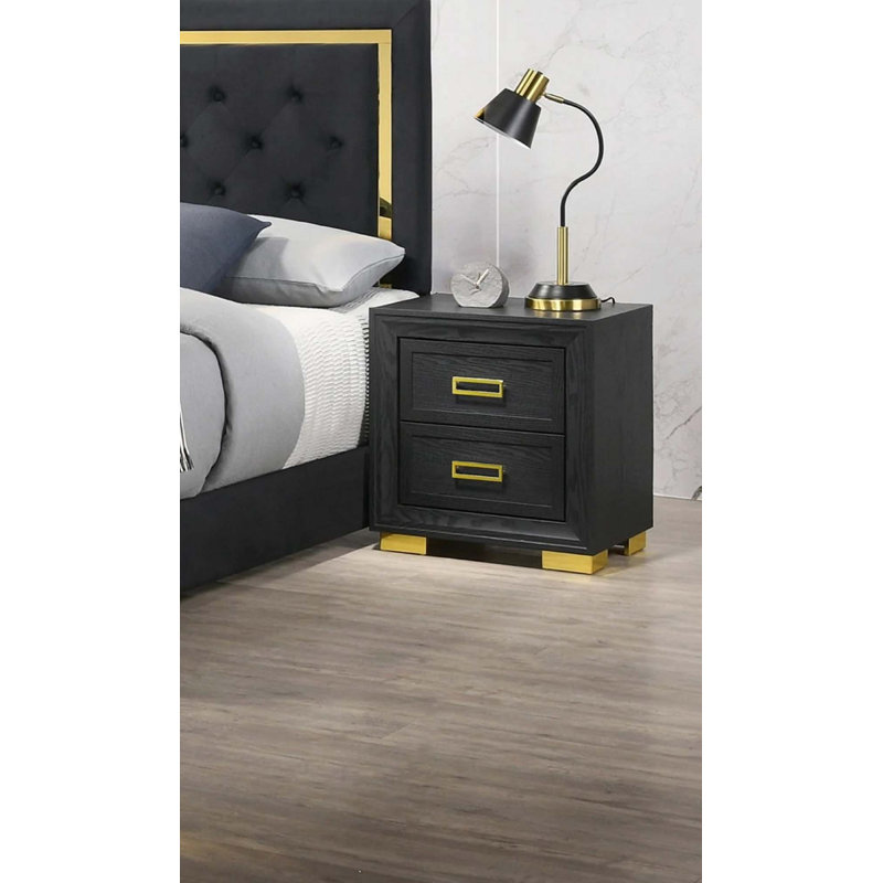 Mobilier de chambre à coucher à 2 tiroirs Glamour