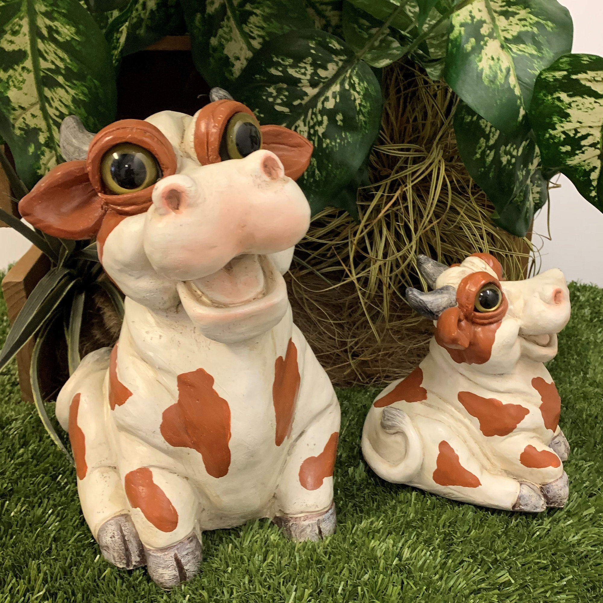 HomeStyles Country Critters 2Piece Cows Whimsical Garden Statues Wayfair