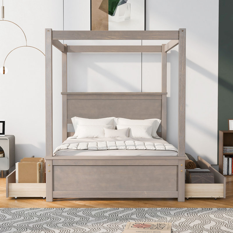 Brakefield Canopy Storage Bed, Light Brown