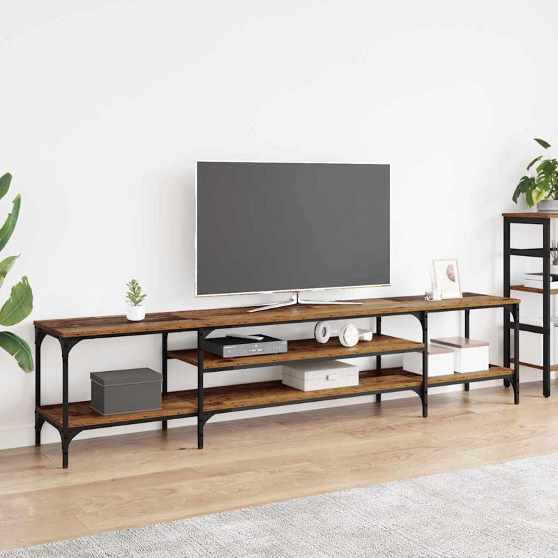 Unfinished TV Stand for TVs up to 88", Old Wood