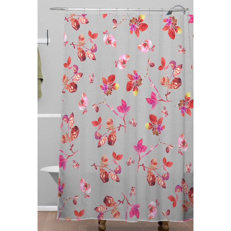 Rideau de douche simple fleuri