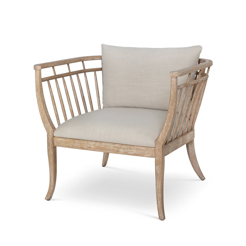 Hyannis Port Occasional Chair, Whitewash, Beige Polyester Blend