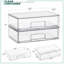 Tiroirs de rangement en acrylique empilables larges Sorbus, ensemble de 2 bacs de rangement en plastique transparent pour biberons, organisation de comptoir de maquillage, de salle de bain, de meuble-lavabo et de cuisine, conception de tiroir coulissant pour armoires et garde-manger, ensemble de 2-123326200