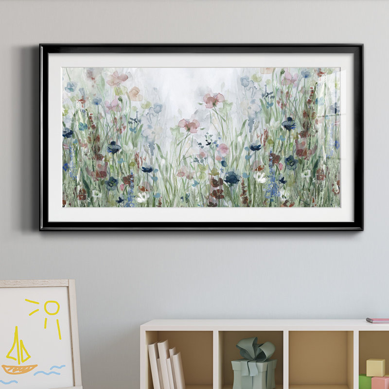 " Wildflower Fields " Painting Print, 22.5" H x 42.5" W, Black