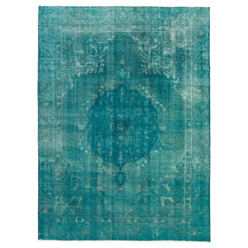 Longmoore One-of-a-Kind 8'10" X 12'4" 1990s Wool Area Rug Teal