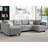 Ashbury Ivery 116.6" Wide U Shaped Linen Reversible Modular Sofa Livingroom Apartment Storage Sofa Sectional Couch-1868602546