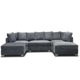 Bishop Grey Corner Sofa U Shape