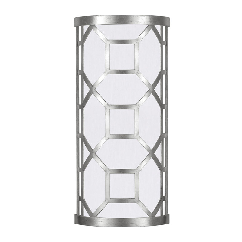Allegretto Flush Mounted Sconce, 17" H x 8" W x 4" D, Silver