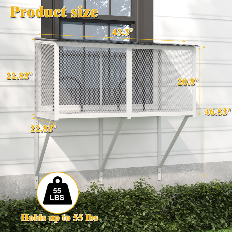 Perchoir pour chat en métal imperméable avec moustiquaire Catio, Blanc