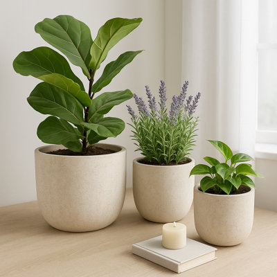 Jardinières Minimalist texturisées en résine