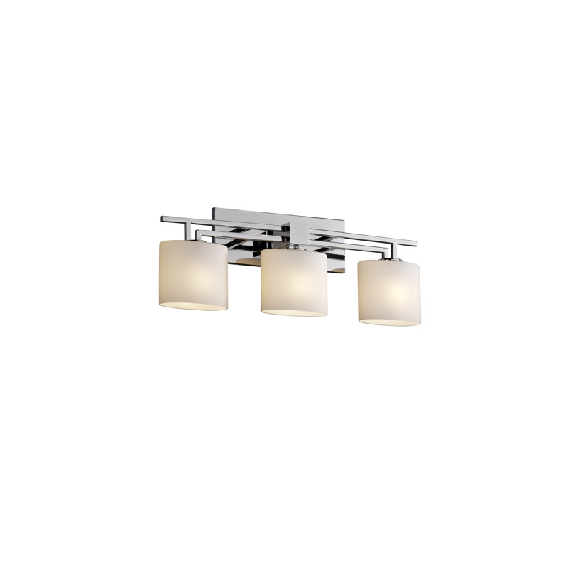 Kip 3 - Light Dimmable Vanity Light, Polished Chrome, Opal