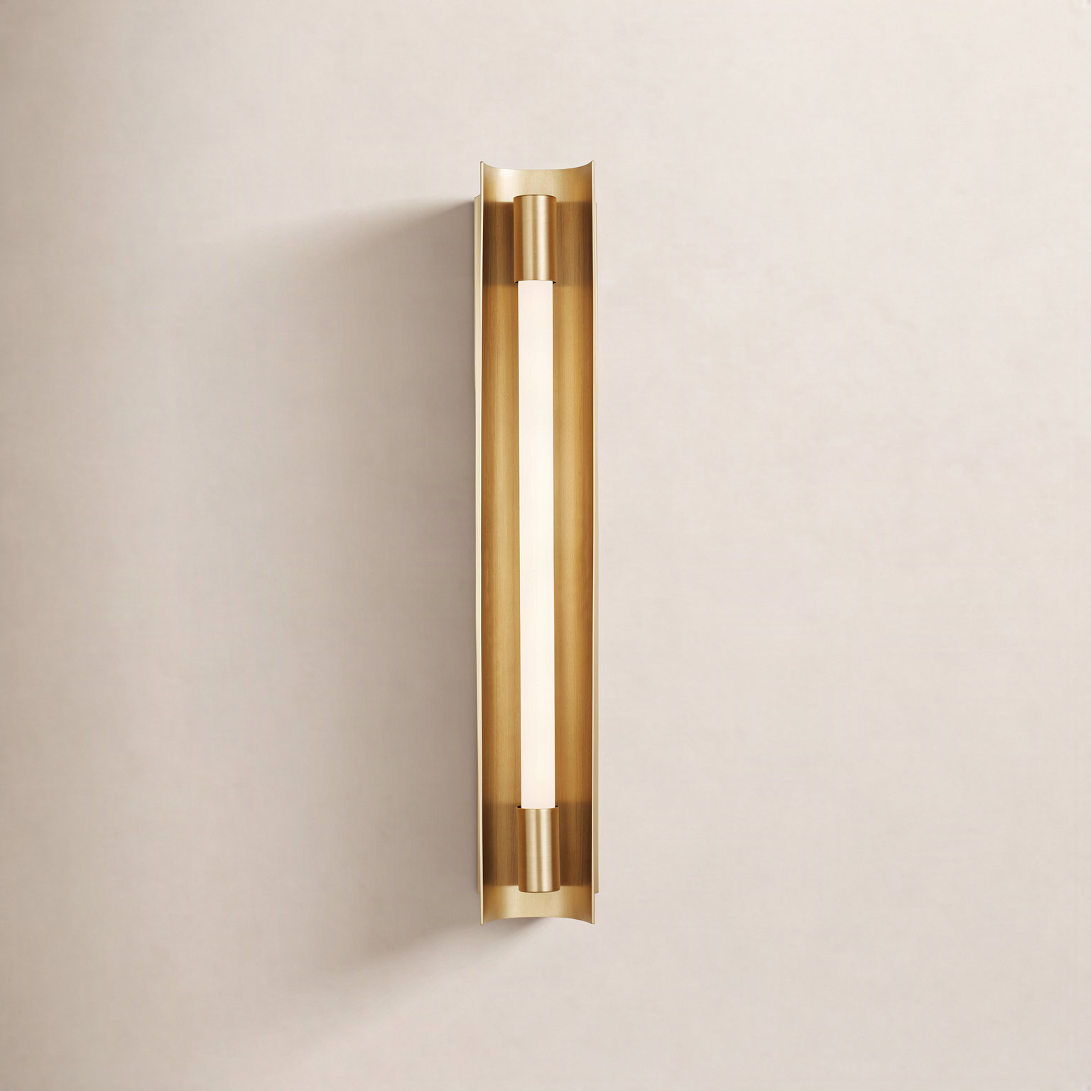 Single Dimmable LED Bath Bar, Burnished Brass