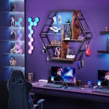 Floating Shelf With Light Hanging Bookshelves For Wall 