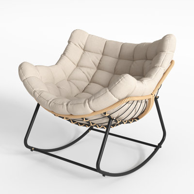 Steel Rocking Chair With Cushion by George Oliver