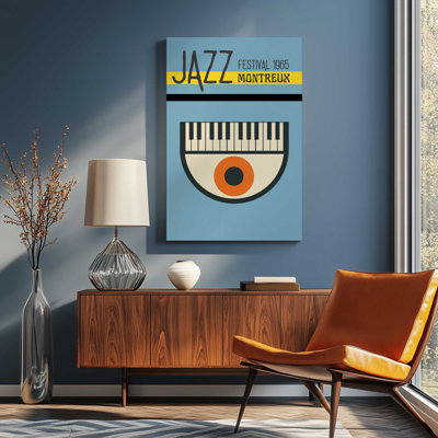 Affiche rétro vintage Jazz sur toile tendue