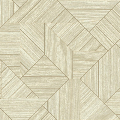 Rouleau de papier peint bois géométrique L 33 pi x l 20,5 po