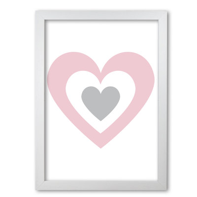 Pink And Grey Heart - Painting