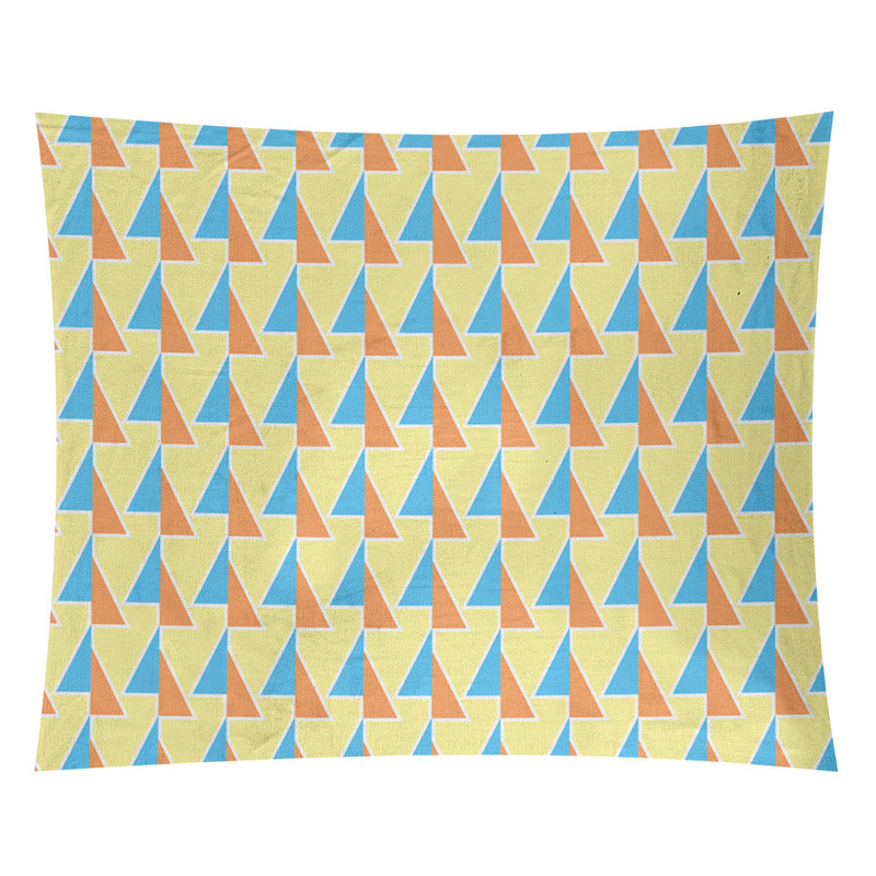 Tapisserie, H 51 po x l 60 po, Orange / bleu sarcelle