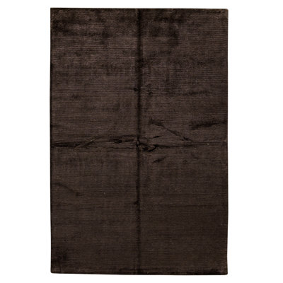 Hand Knotted Area Rug in Dark Brown