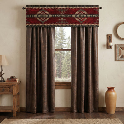 Wooded River Gallop Claret - Drape Set - (2 panels/2 tiebacks)