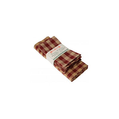 Cotton Plaid Rectangle Placemat And Napkin Set