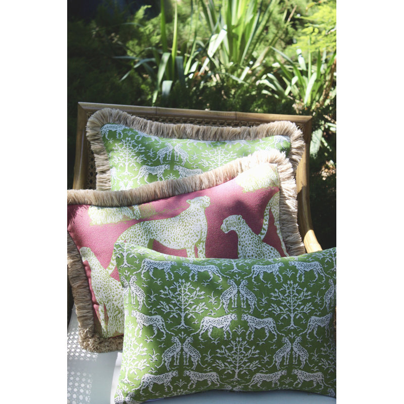 Indoor/Outdoor Pillow Cover & Insert, Kiwi Green/Green/White, Square, 20" H x 20" W