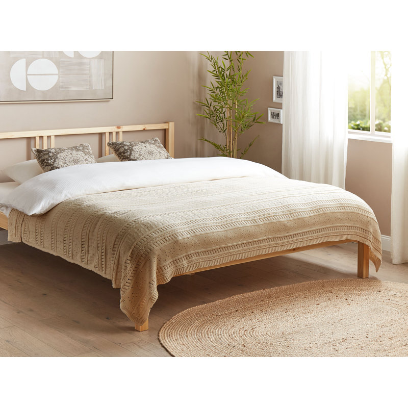 DAULET Cotton No Pattern Bedspread, Beige