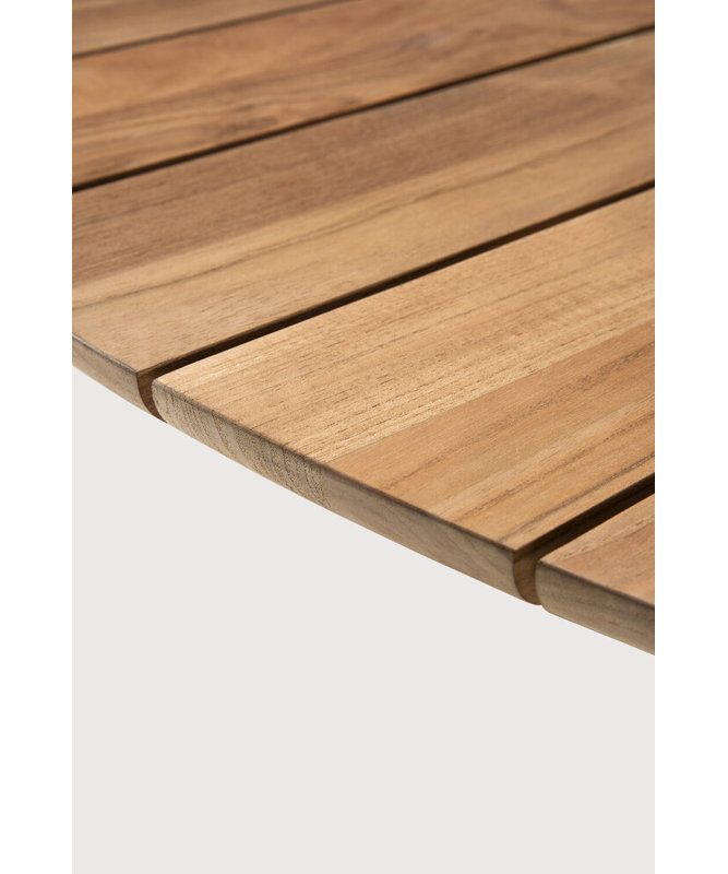 Outdoor Round Teak Dining Table, 53.5" Diameter