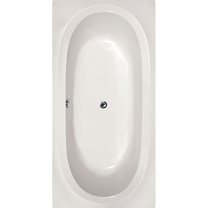 Caribe 72'' x 36'' Soaking Gelcoat Bathtub, Bone, Matte Black