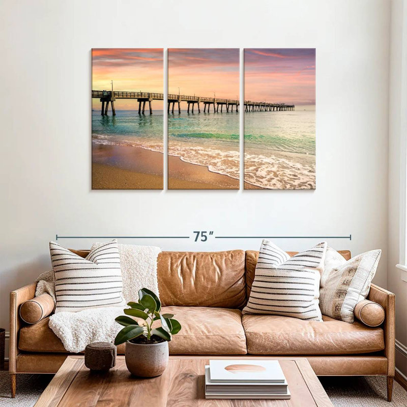 Aletra Beach Pier Sunrise South Florida, H 36 po x l 57 po