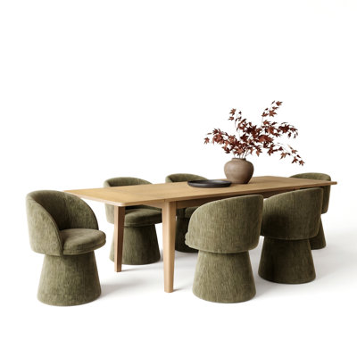 Ensemble de table de salle à manger extensible moderne avec chaises rembourrées pivotantes à 360 °