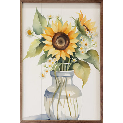 Vase tournesol blanc