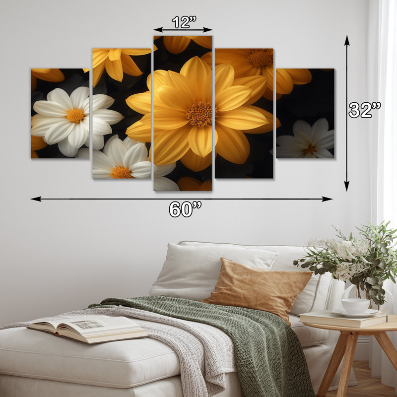 «Yellow Mums», ensemble d'art sur toile Fusion Mums