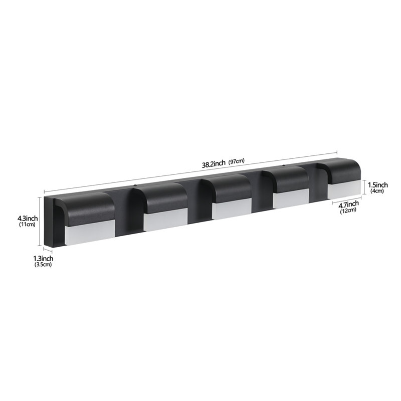 Éclairage pour salle de bain 5 lumières DEL Modern, Noir
